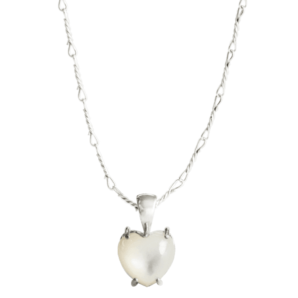 THIN CHAIN HEART WHITE