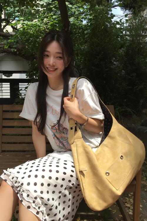 BUCKLE REVERSIBLE SHOULDER BAG_4COLOR