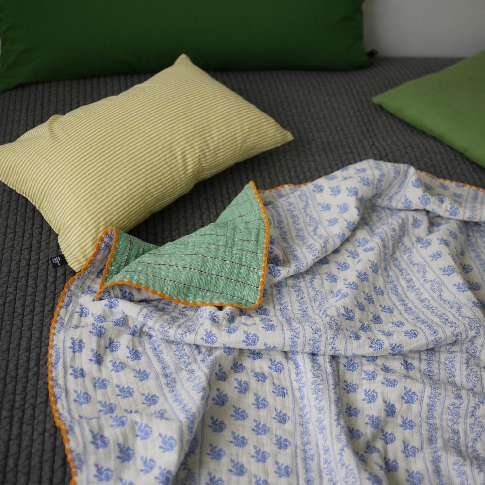 4layer gauze blanket (blue+green), 4중 거즈 블랭킷