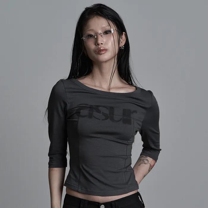 소잉 보트넥 슬리브 차콜