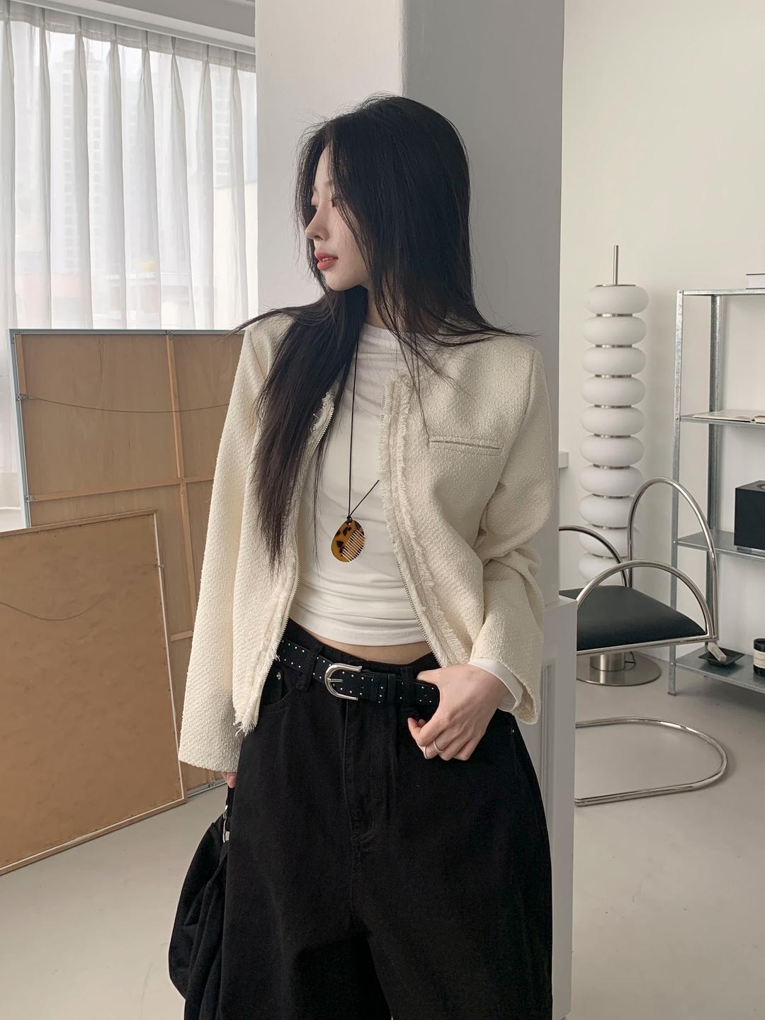 시프트에잇 [하객룩/데일리템] 뮤트 트위드 자켓 2color