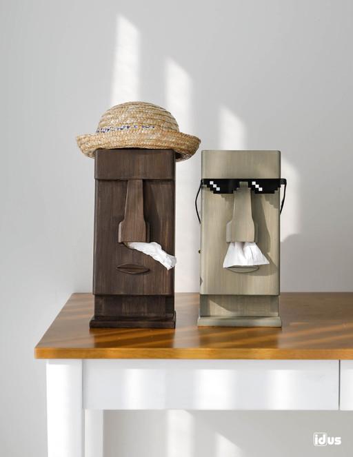 🎉🗿모아이티슈원목케이스🗿(,갑티슈,두루마리겸용