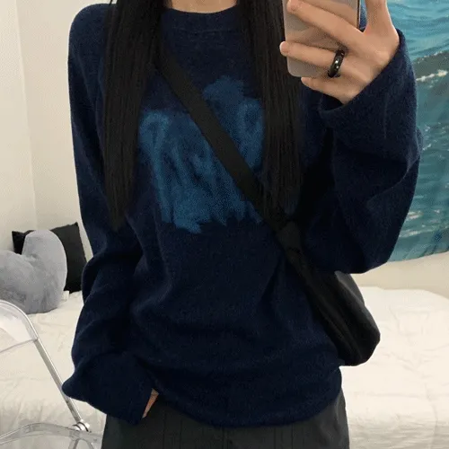 smoke over-fit long napping sleeved tee (4color)