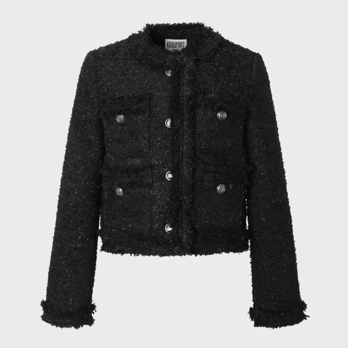 Antique Crop Tweed Jacket (black)