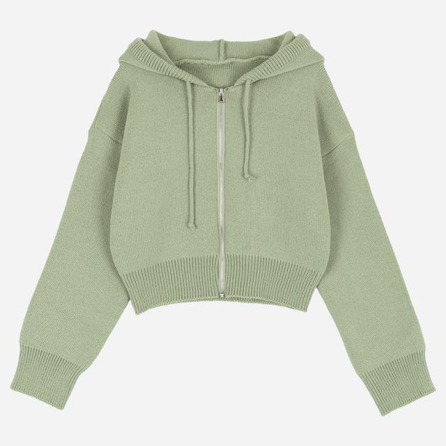 HOODED KINT ZIPPER JACKET  후드 집업 니트 가디건 자켓