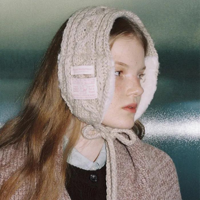 CABLE FUR KNIT EARMUFF - 3 colors