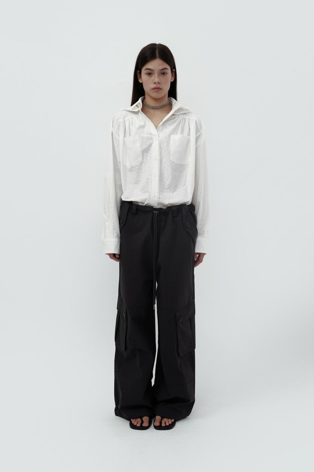 CARGO COTTON PANTS / CHARCOAL
