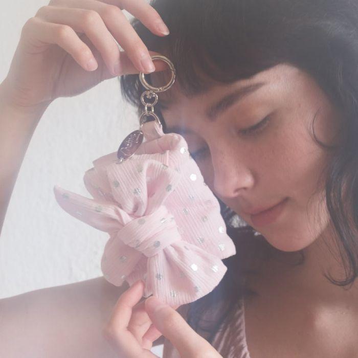 Ribbon wallet_dot pink