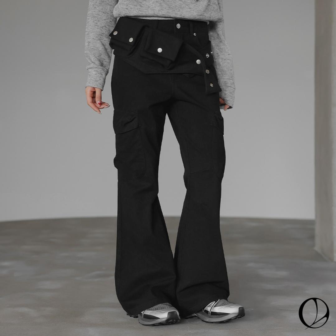 [BY1]웨던 워싱 카고 부츠컷팬츠