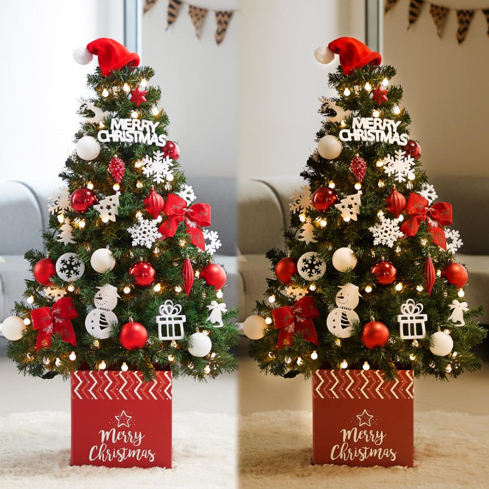 크리스마스트리 나무 장식 전구 풀세트 DIY 소품 01_레드라이트 1.3m