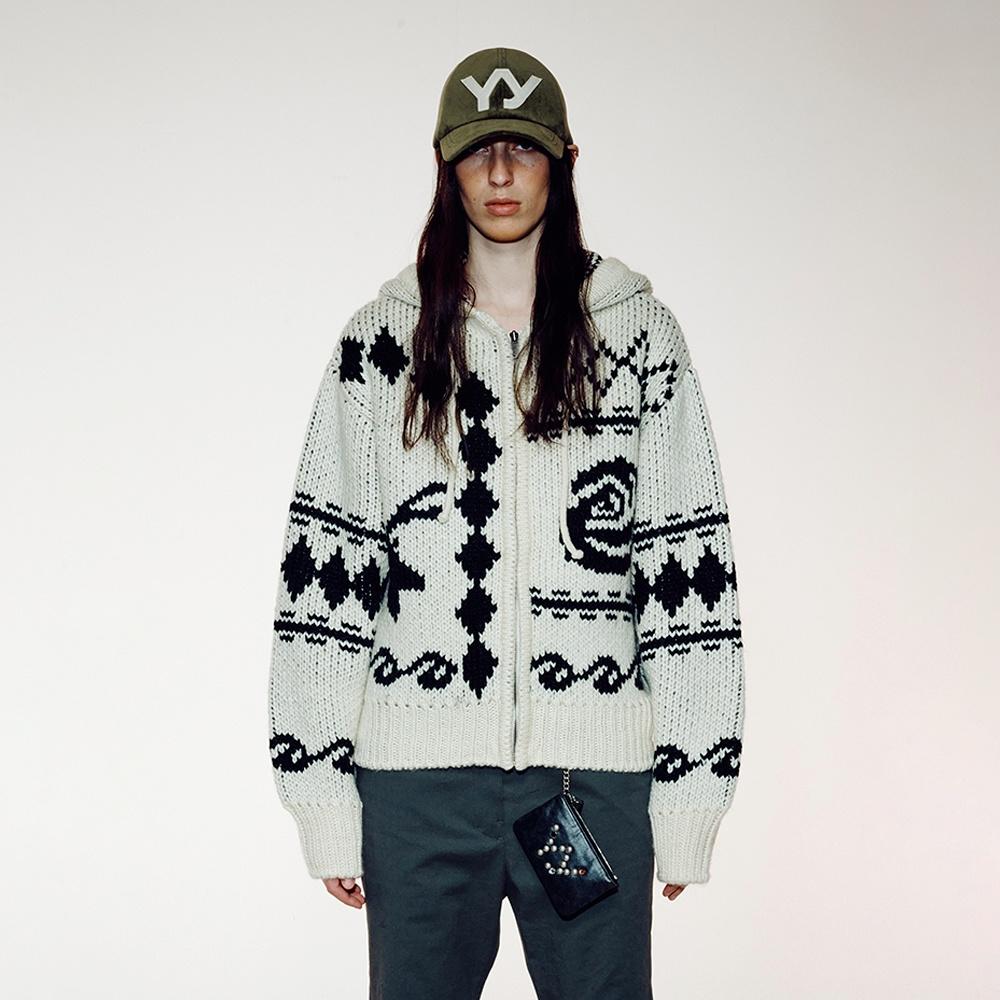 ROSE & DEER JACQUARD KNIT JACKET (IVORY)