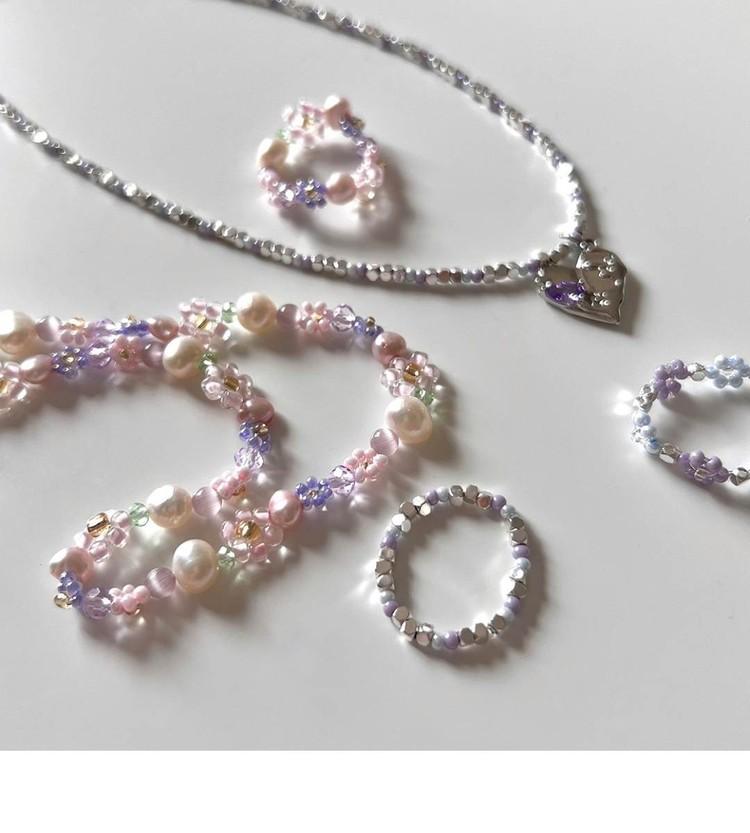 lavendar love necklace 2 set