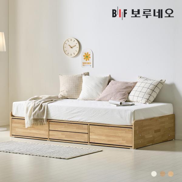 그린Po 무헤드 4서랍 수납 침대 프레임 SS