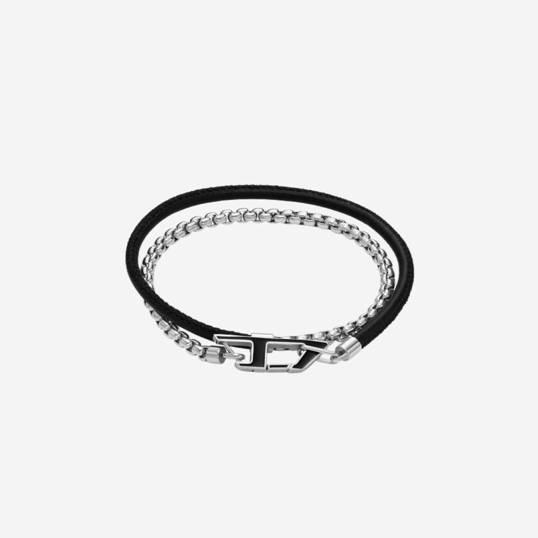 Diesel Dx1472 Stainless Steel Chain Bracelet Silver Black
