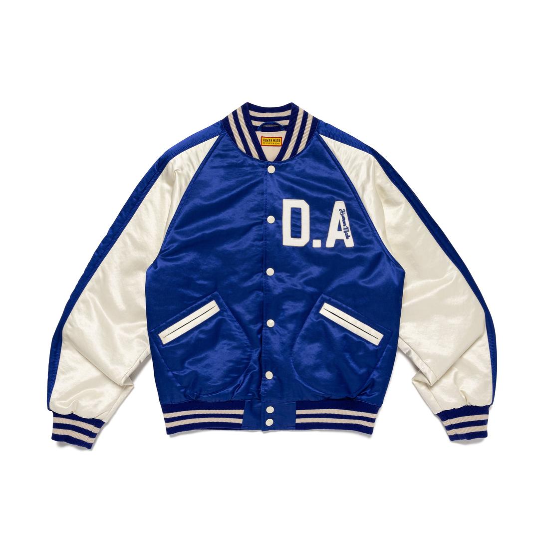 SATIN STADIUM JACKET - BLUE / L