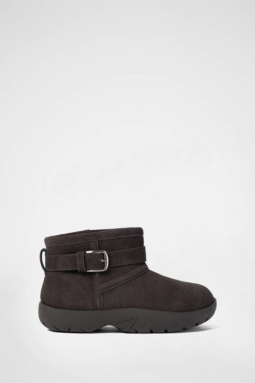 BOUCLE BUCKLE SHORT WINTER BOOTS GREY