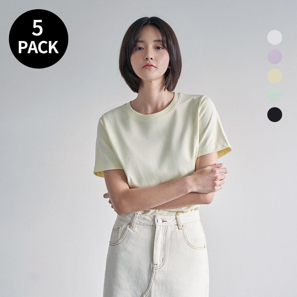 ★5팩★여성 면20수 반팔티셔츠 5종패키지 LWTS0251SET