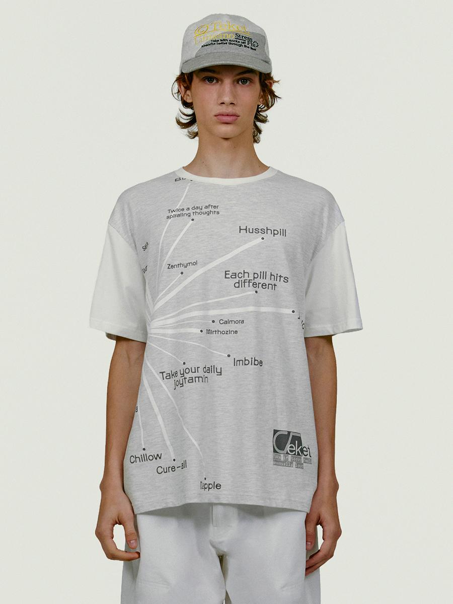 Mood Chart Tee Melange Gray