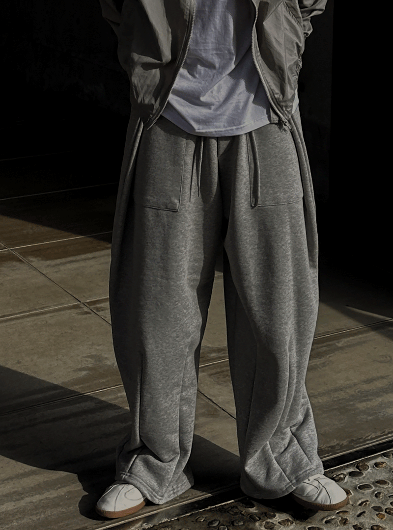 플랩 실루엣 와이드 트레이닝 팬츠