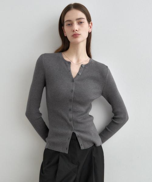 골지 라운드넥 가디건 MDCD036_5 Colors