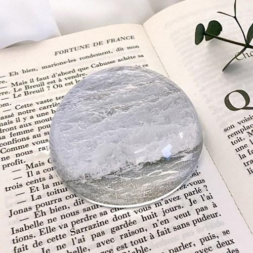 [선데이페르소나] 하얀파도와 포말 유리문진 크리스탈 오브제