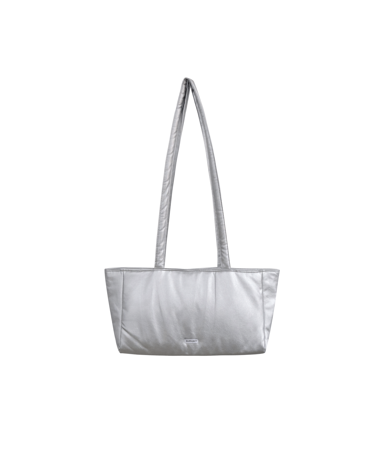 [PLZPROJECT]2-WAY LEATHER PADDING BAG_SILVER [PRE-ORDER]