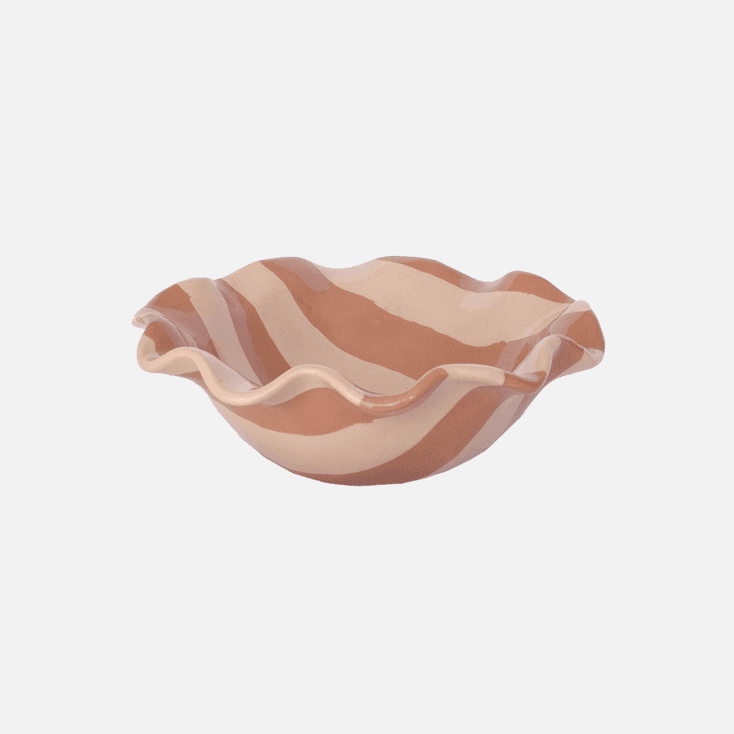 [폴리가든] Ruffle Bowl Stripe Coral Pink