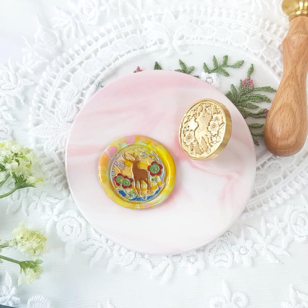 실링왁스 마블링 대리석 받침대 패드 원형