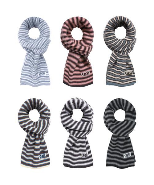 Odsd 스트라이프 니트 머플러 - 6COLOR