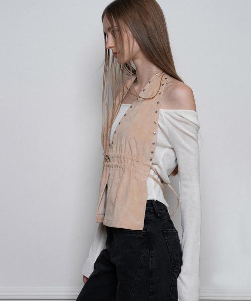 BASIC OFF-SHOULDER LONG SLEEVE KNIT, CREAM