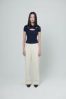 [에스파 지젤, 선미 착용] Cut-out half sleeve soccer t-shirt - Navy