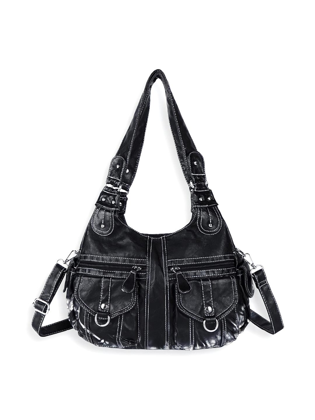 tie-die leather vintage cross shoulder bag