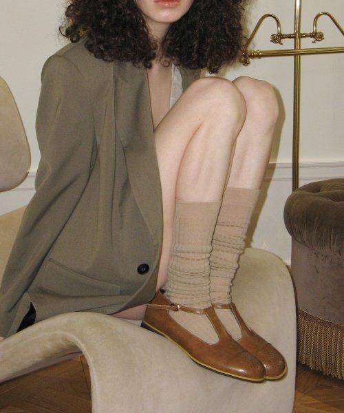 JUNI 주니 펀칭디테일 T스트랩 메리제인 플랫 로퍼 - 3colors