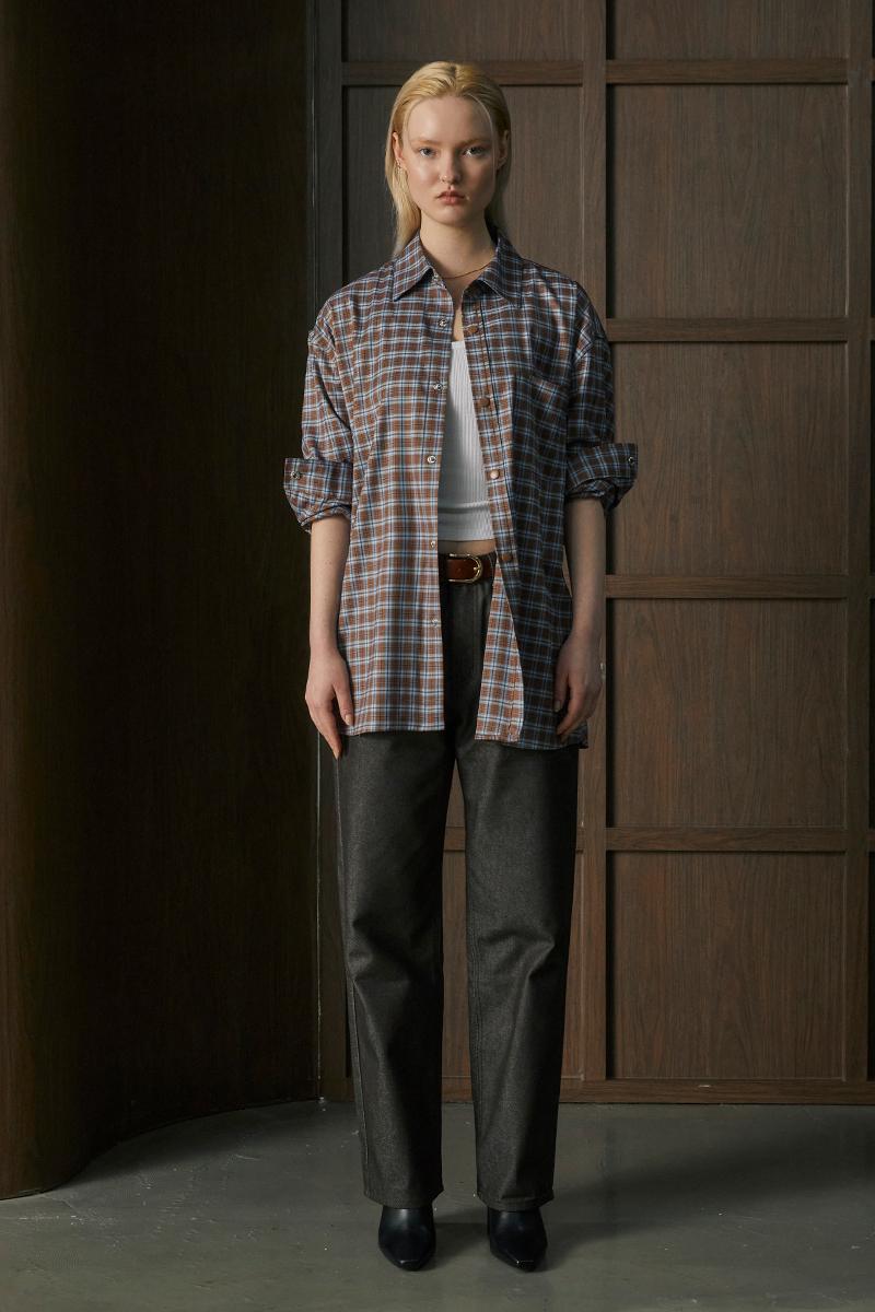 세미와이드 생지 데님 팬츠 BROWN