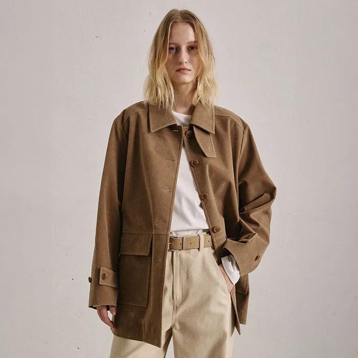 시에나 하프 스웨이드 자켓_BEIGE