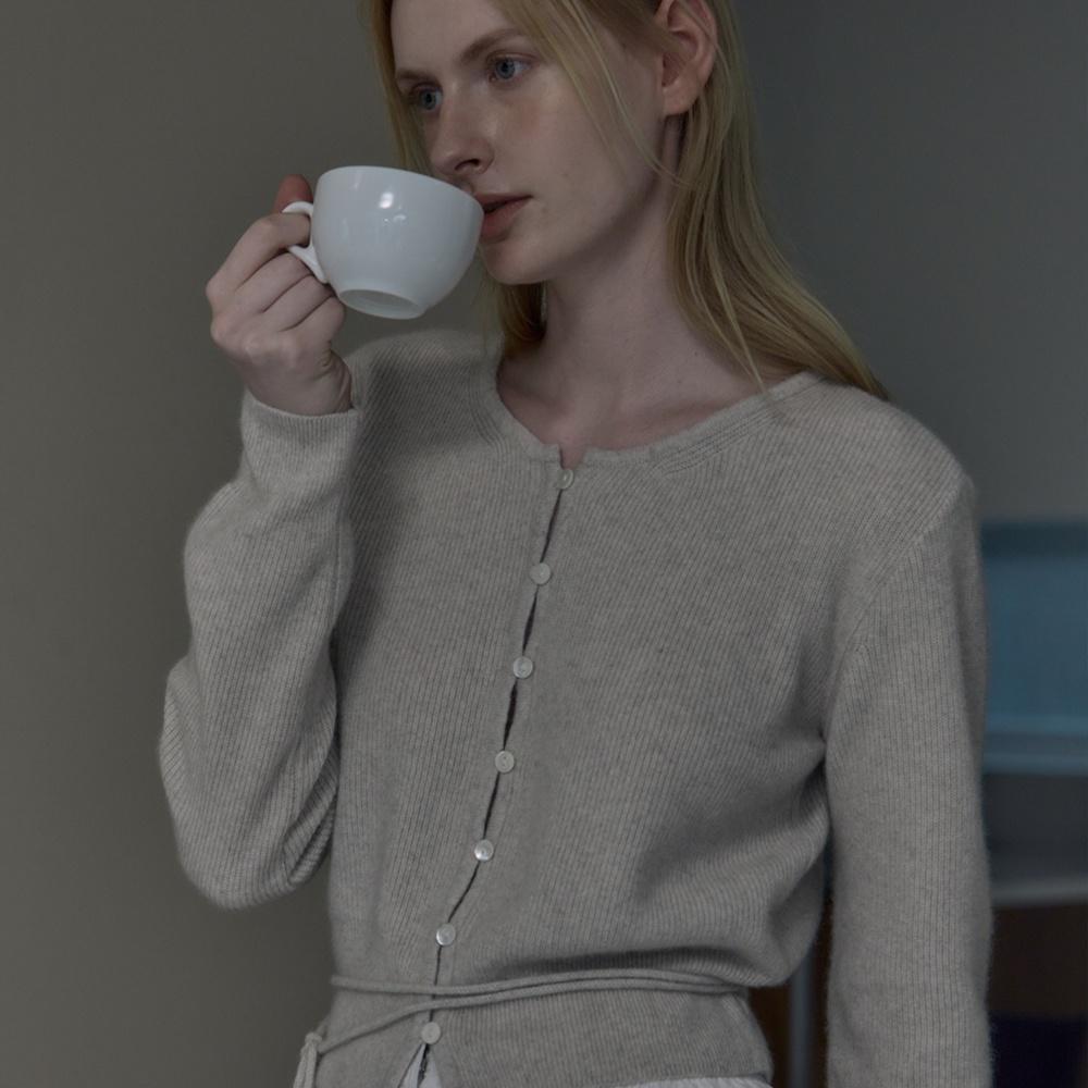 Wool CashMink Pearl Cardigan(oatmeal)