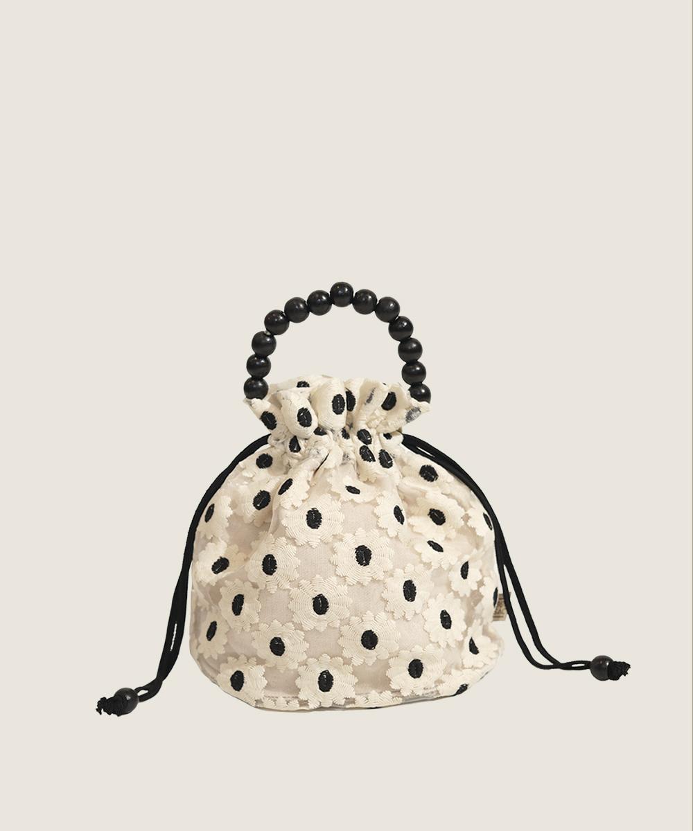 poppy bucket bag_white flower