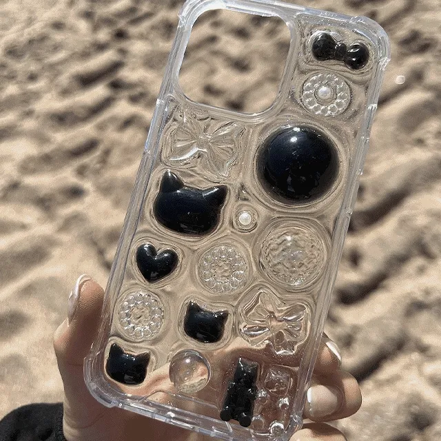 🖤전기종🖤 BLACK COZY CAT 레진케이스 SET 블랙키치 키링 에어팟 버즈