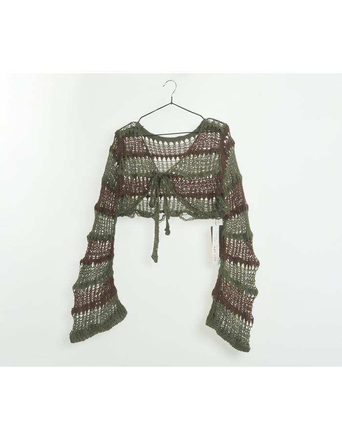 (새상품)ROMWE 네트 크롭 가디건 / WOMAN S(오버핏)