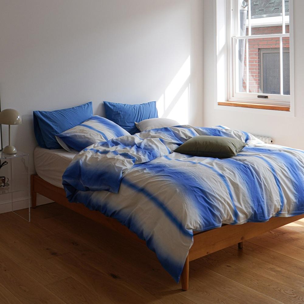 스머지 스트라이프 이불 커버_바다