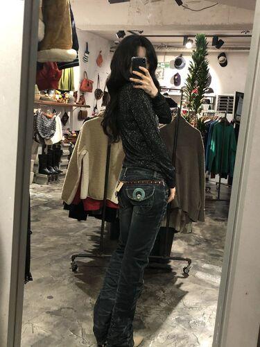 Hyde Blue washed denim low-rise skinny jeans