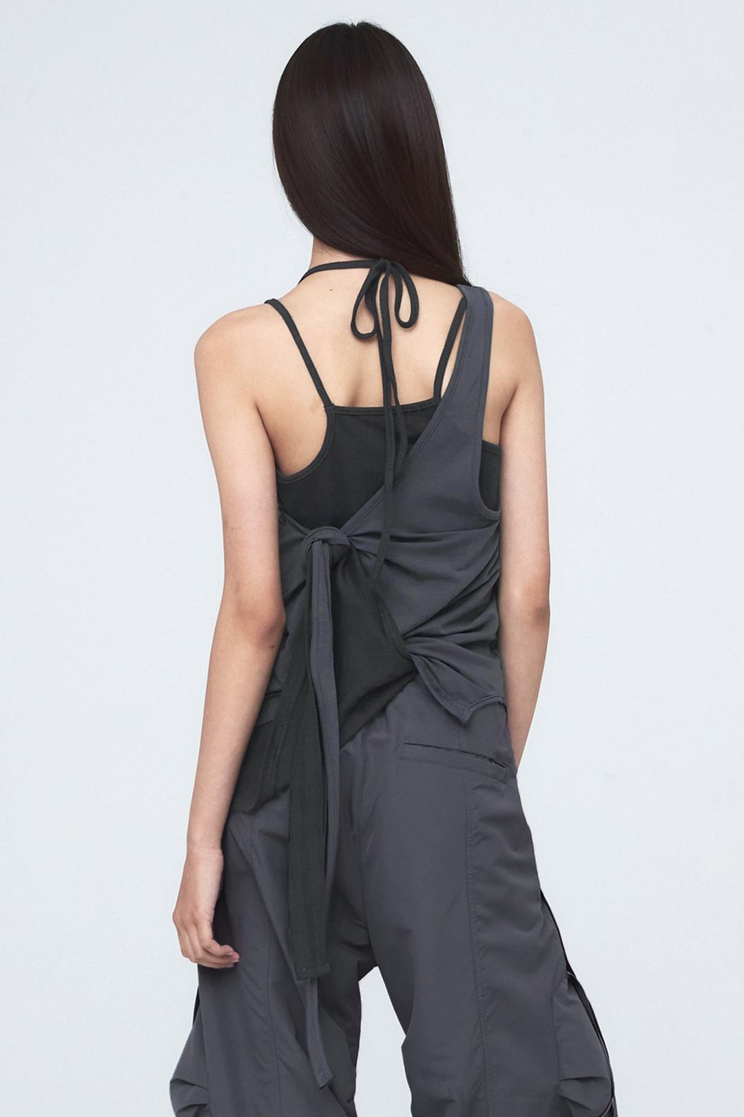 MULTIWAY LAYERED SLEEVELESS CHACOAL