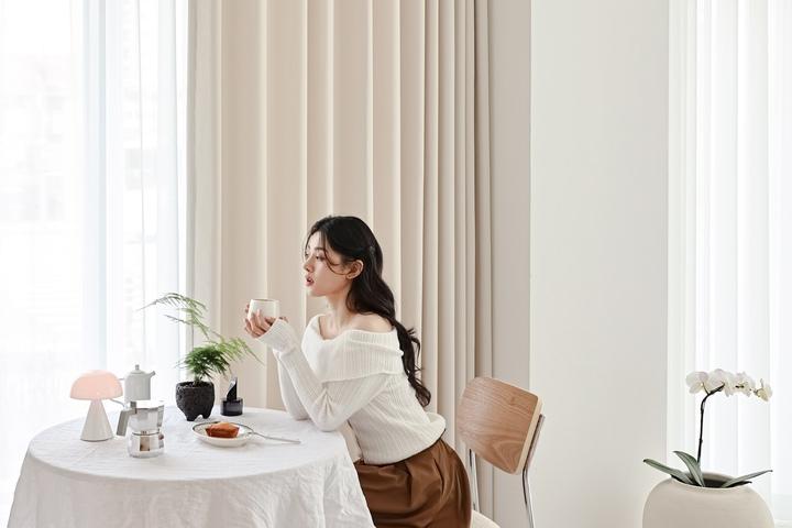 [5%쿠폰][형상가공/암막/맞춤] 크림라떼 커튼