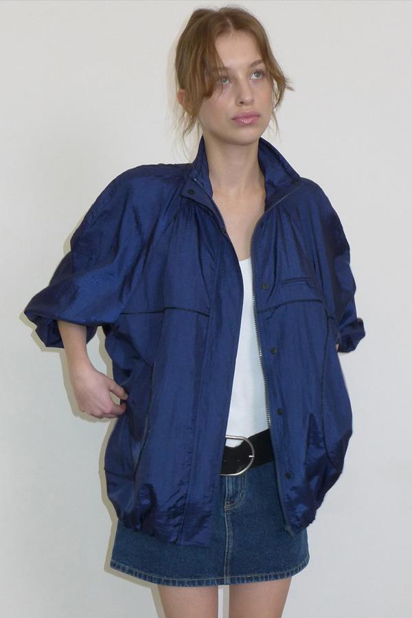 [2/23 예약배송] ROUNDED SHOULDER NYLON JACKET_NAVY