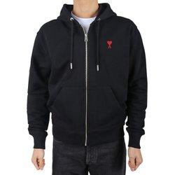 아미 25FW 남성 하트로고 후드집업 블랙 BFUSW435 730 001
