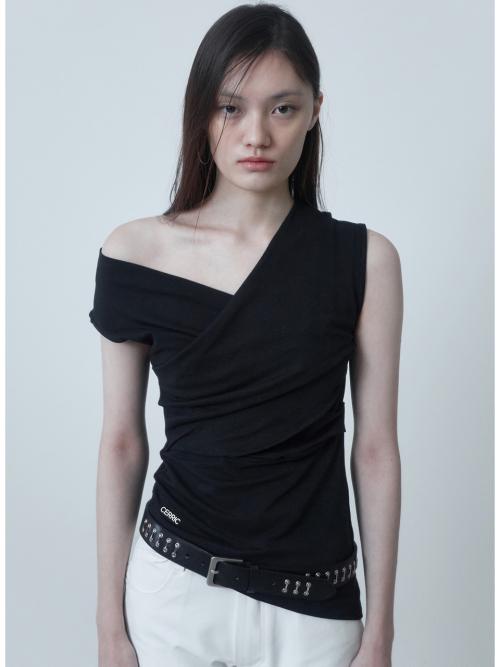 세릭(CERRIC)  DRAPE CROSS SLEEVELESS / BLACK - 사이즈 & 후기 | 무신사