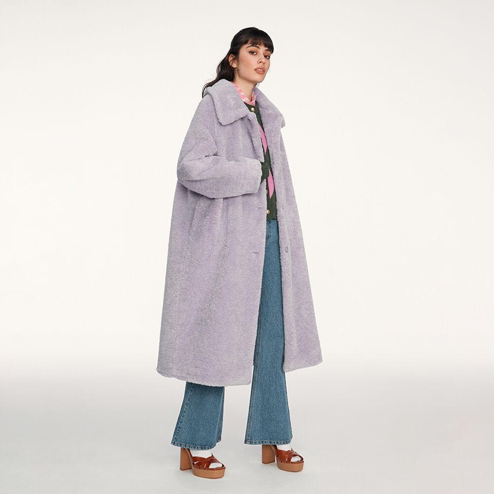 Bunny Fur Long Coat_Lilac