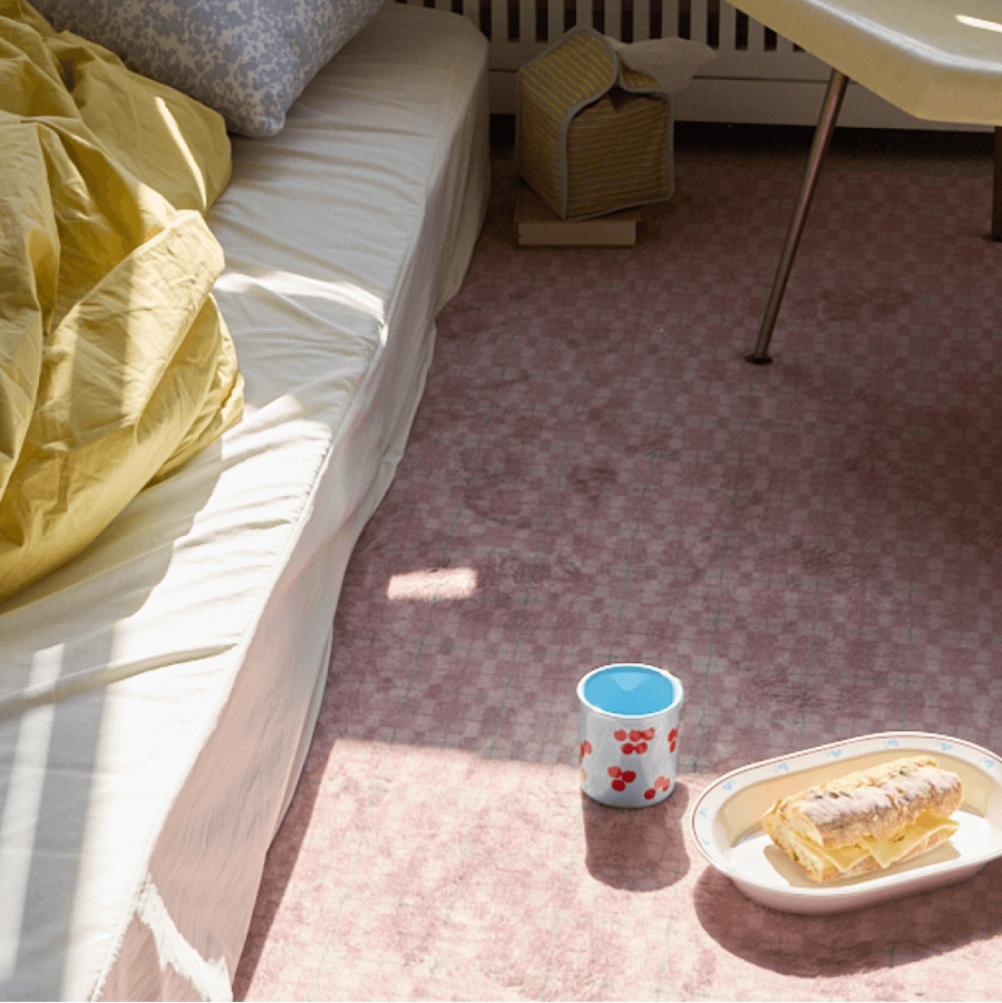 PK 핸드룸체크 러그 더스트핑크 3Sizes