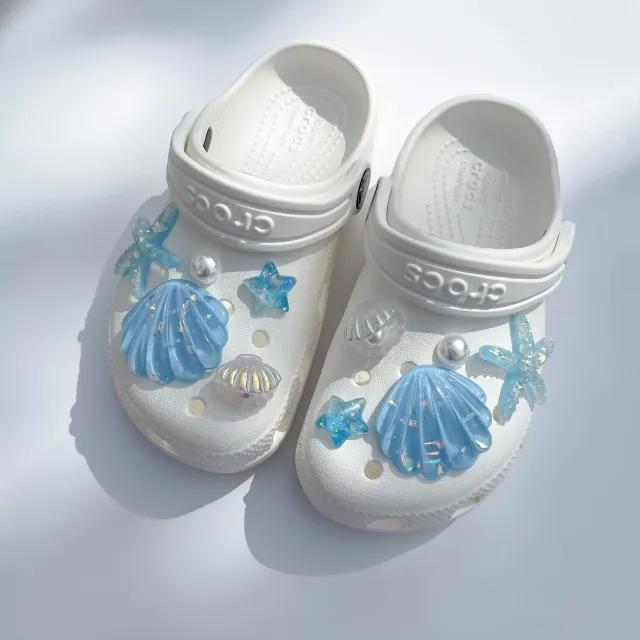 (10pcs)2컬러(하늘,핑크)바다 조개 자비츠 파츠 세트