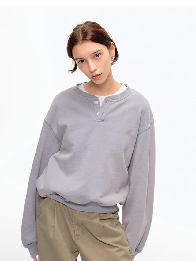Country Moment Washed Henry Neck Sweatshirt